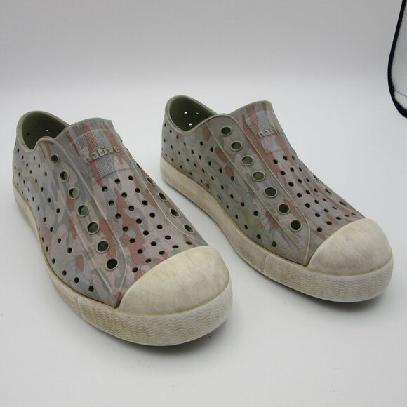 Native Jefferson Rubber Slip on Shoes Boys 13 Youth Brown Gray - Picture 1 of 6
